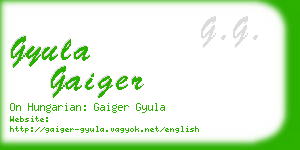 gyula gaiger business card